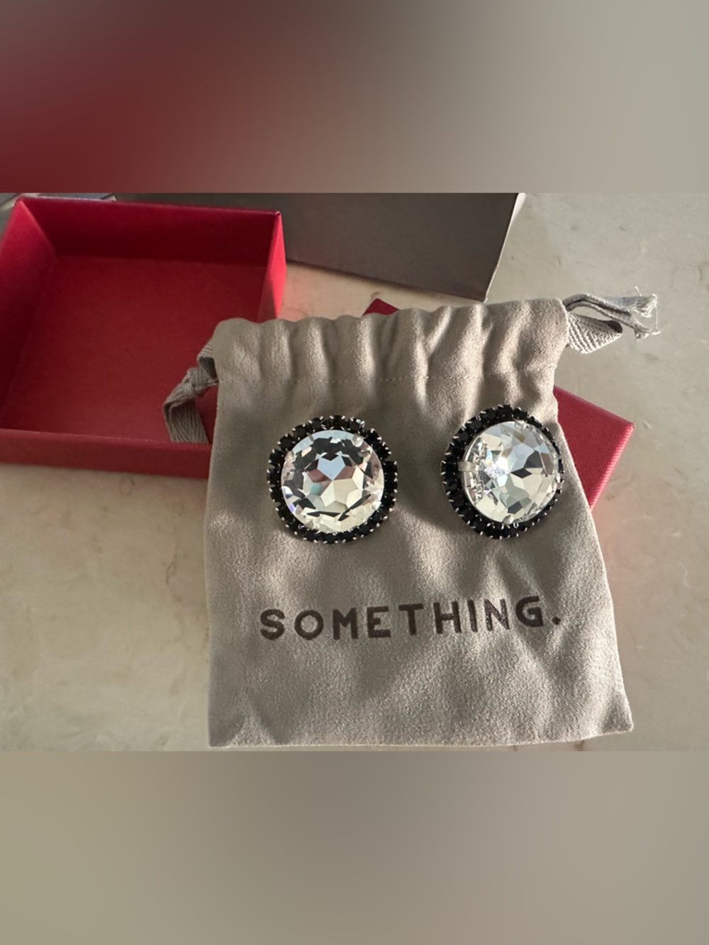 SOMETHING Brand silver-Tone Round Statement Earrings